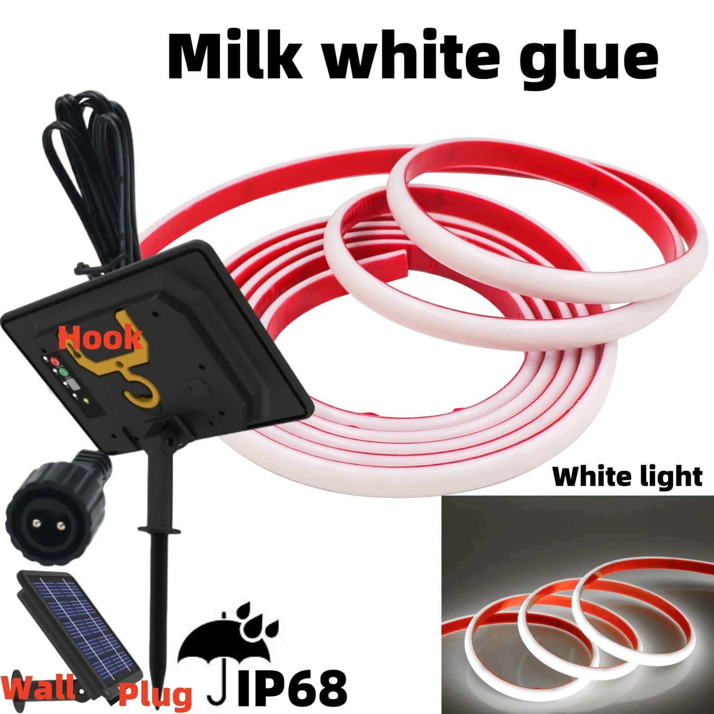 DC 24V COB Solar Neon Light Strips 320LEDs 480LEDs Lighting