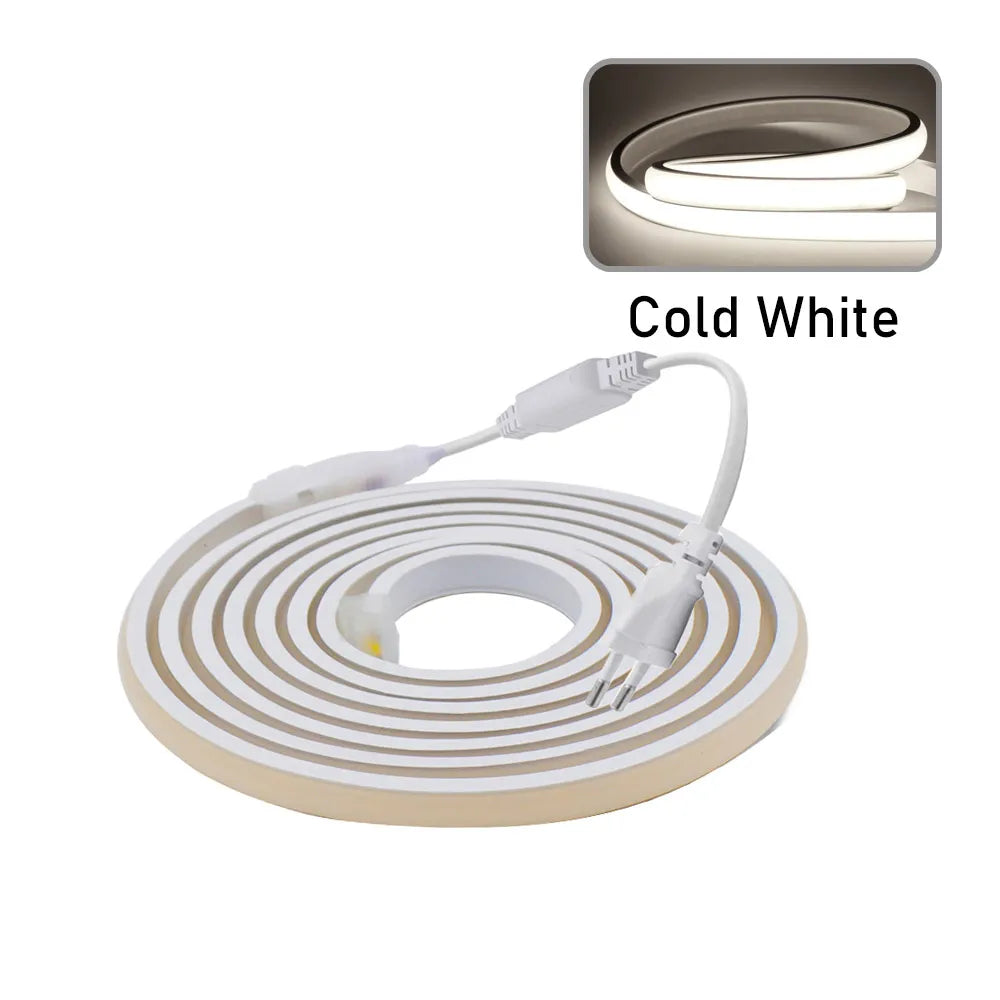 Dimmable COB LED Neon Strip Light 220V Dimmer Switch Power Kit