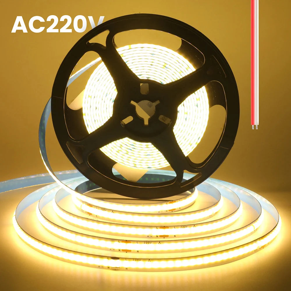 Led Strip COB 220V High Brightness Flexible Light Tape