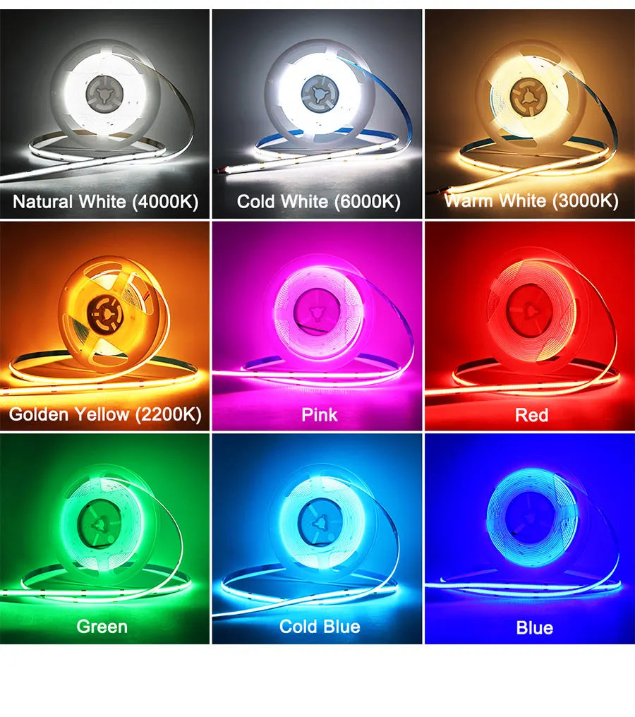 COB LED Strip 5mm 8mm 10mm Width LED Tape Bar Light