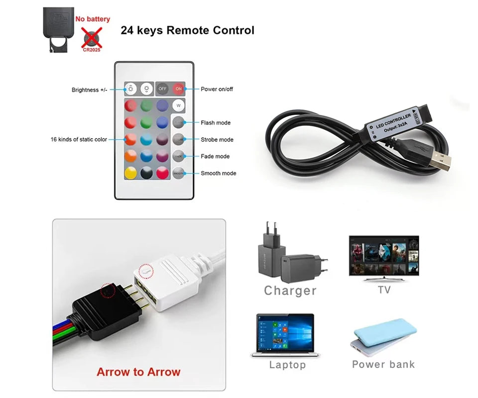 Wifi Rgb Led Strip Lights 5050 Tv Backlight Smart Led Tape Light