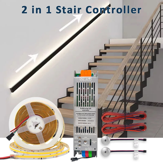 COB Running Water Flow Stair LED Strip Light with  Motion Sensor