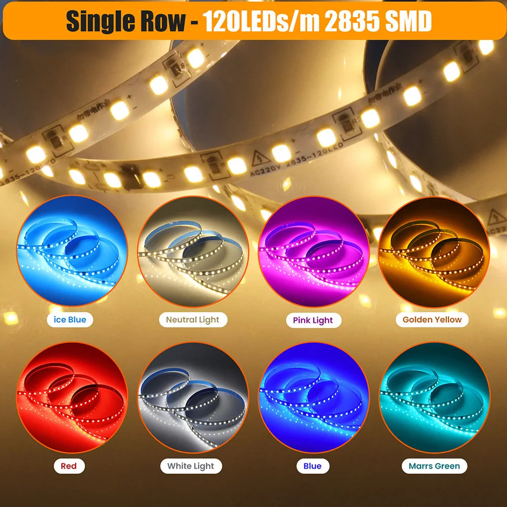 5m 10m 20m 50m Led Strip Light Adhesive Tape AC