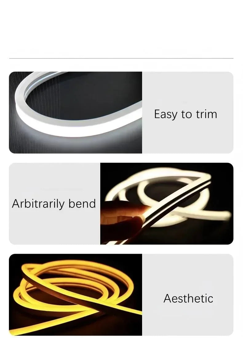 LED Neon Light Strip DC 12V Waterproof Neon Sign 6X12mm