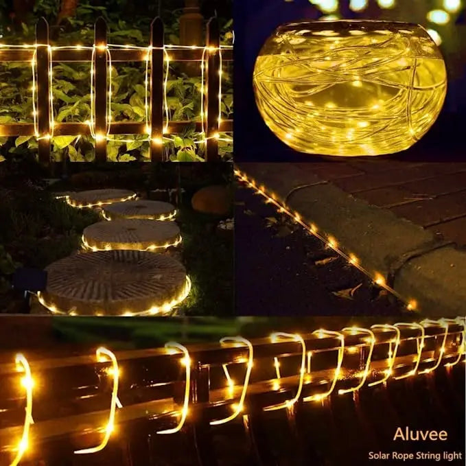 300LED Solar Rope Strip Light Outdoor Fairy Light Strings