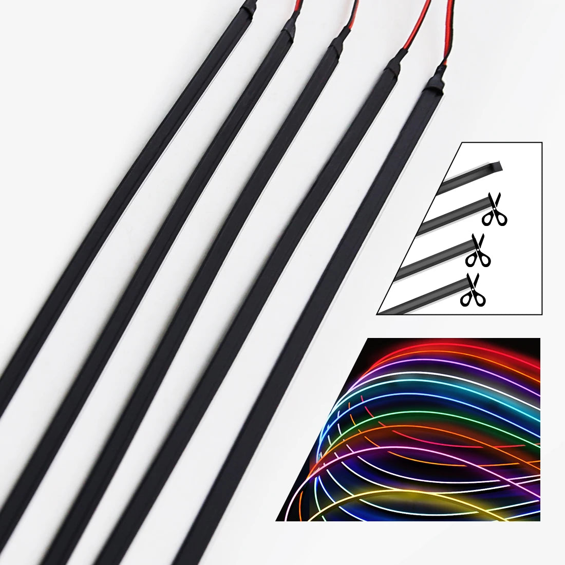 1.1M EL Wire Neon Ambient Light Car Interior Dashboard LED