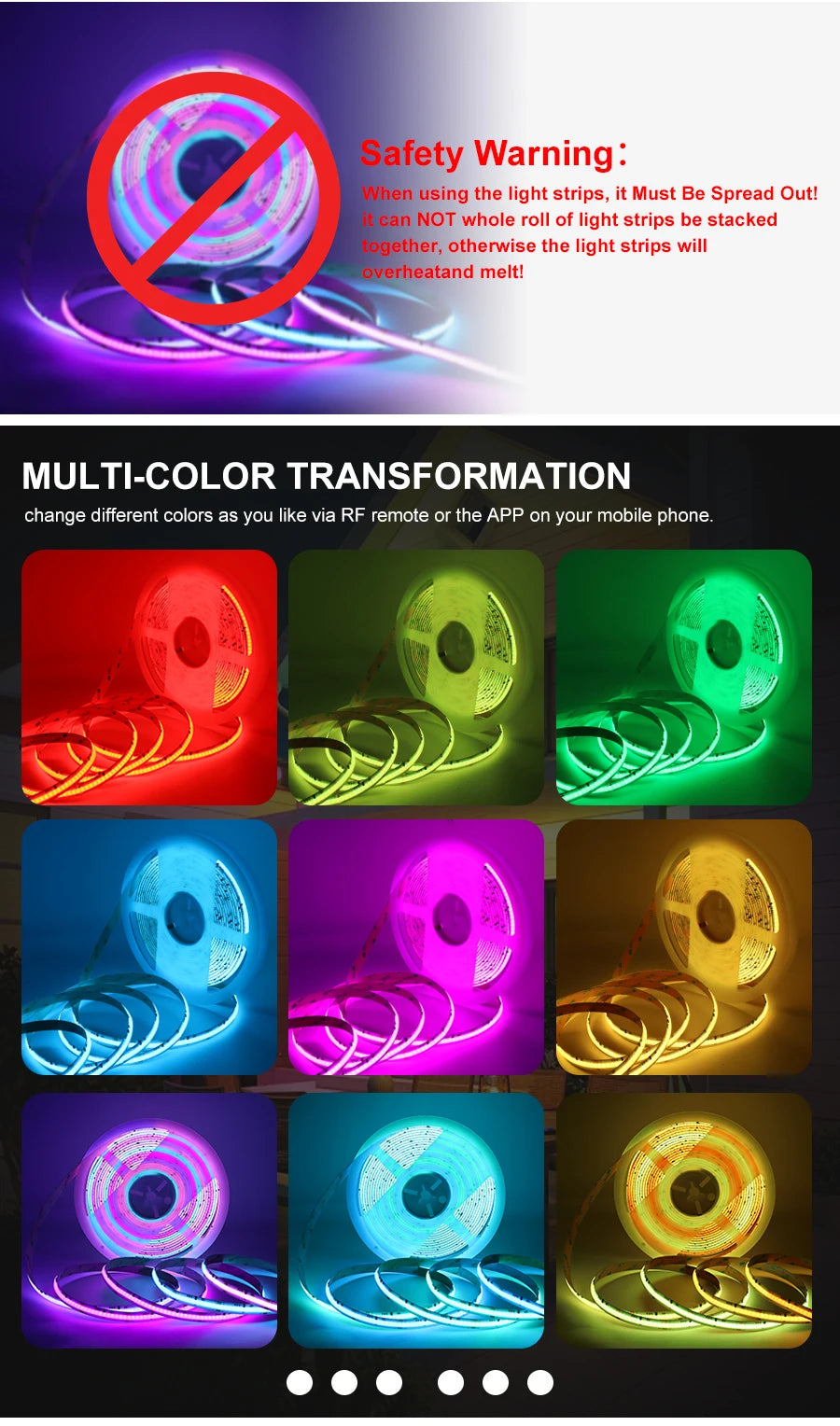 RGB-IC COB LED Strip with Tuya Wifi Controller LED Tape