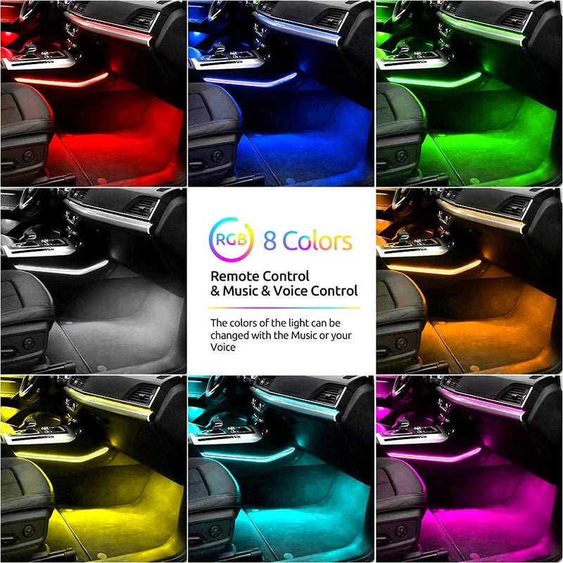 LED RGB Car Foot Ambient Light with USB Cigarette Automotive