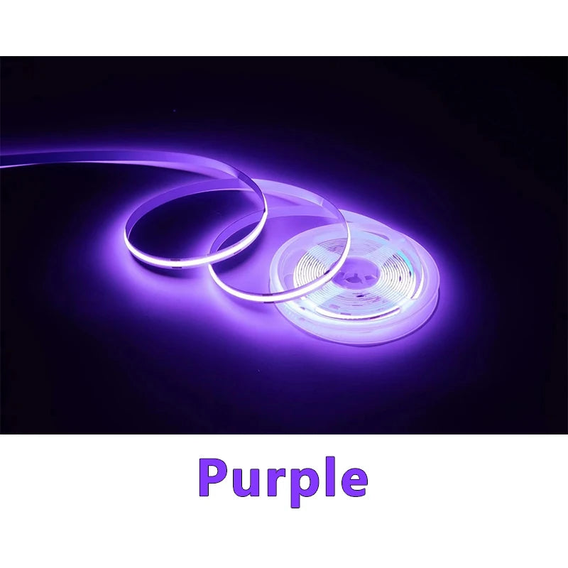 5/10m Super Bright FOB Single Color COB LED Strip Light Room Decor