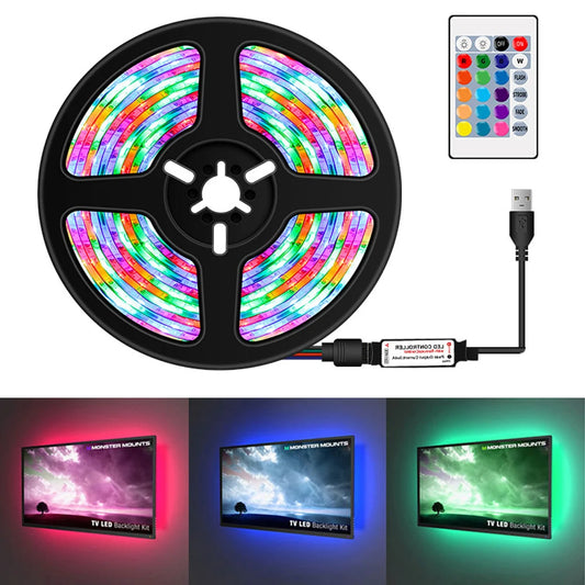 RGB PC LED TV USB Light Strip Backlight 2835 0.5m- 5m Warm White