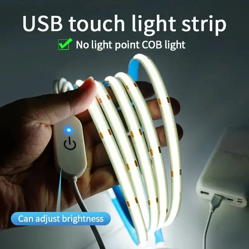 LED COB Light Strip Touch Dimmer Flexible Diode Tape