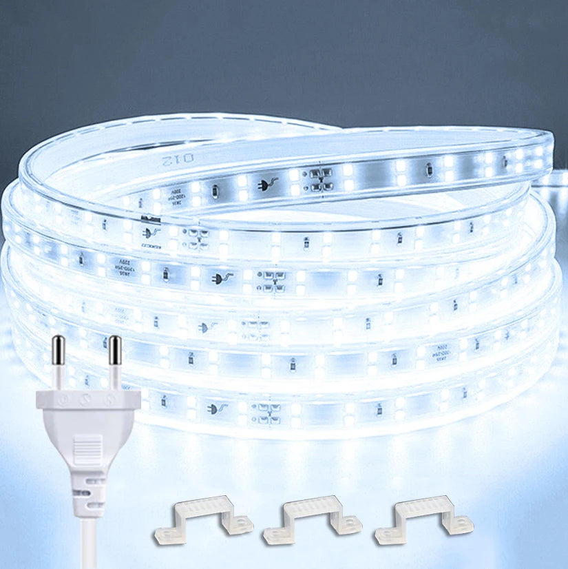 220v Led strip 2835 High Brightness 120LED/m with ON-OFF Switch