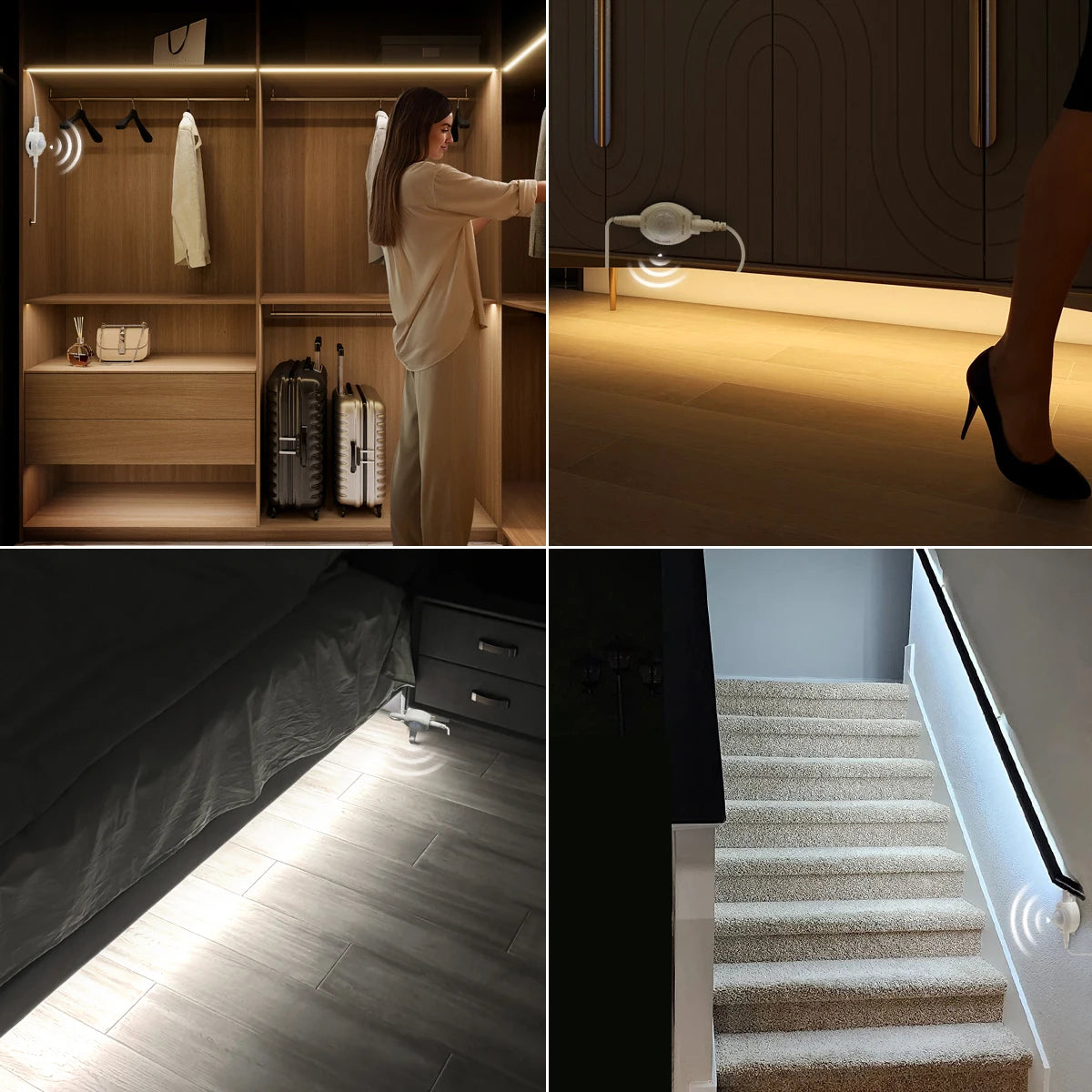 LED Strip with Motion Sensor Waterproof DC 12V Wardrobe Closet