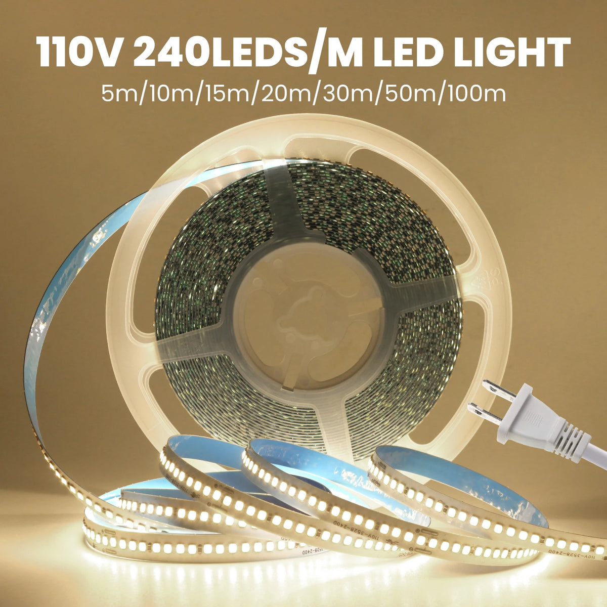 LED Strip Lights 220V 110V with EU US Plug High Bright