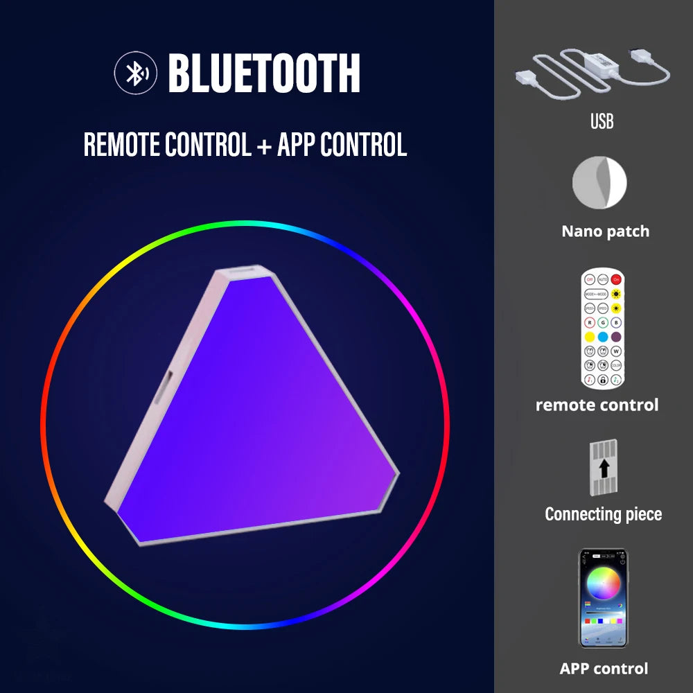 LED smart WIFI triangle wall light RGB indoor atmosphere light APP