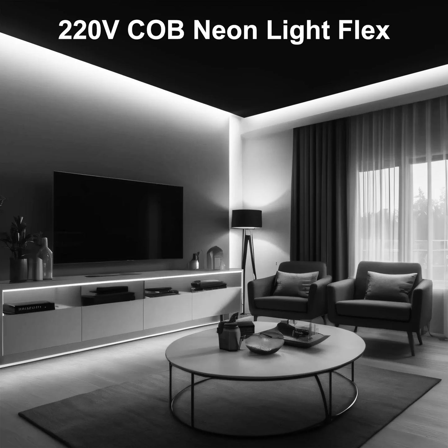 Dimmerable 220V COB Strip Flexible Ribbon LED Neon Light