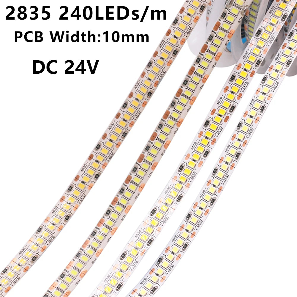 DC 5V 12V 24V Led Strip SMD 2835 120 180 240 LEDs/m Diode Tape
