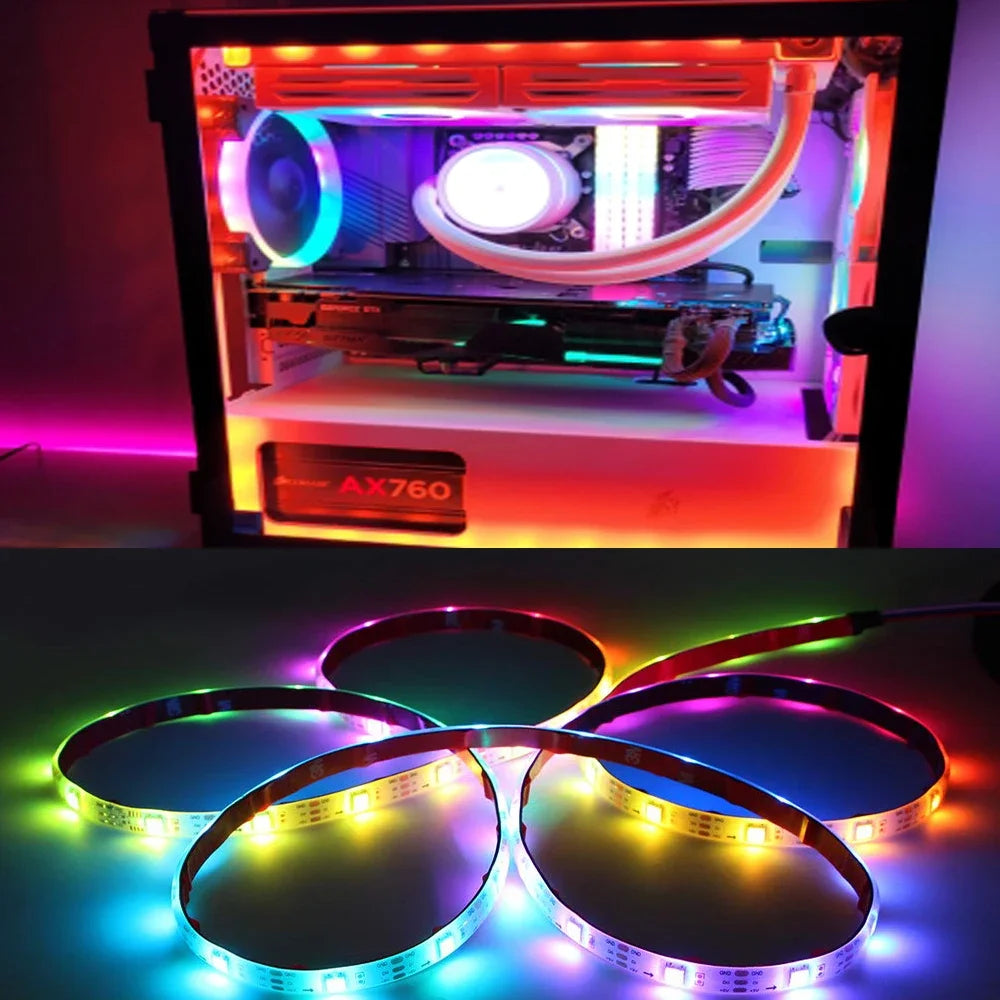 WS2812b ARGB LED Strip Light Addressable Rainbow Light