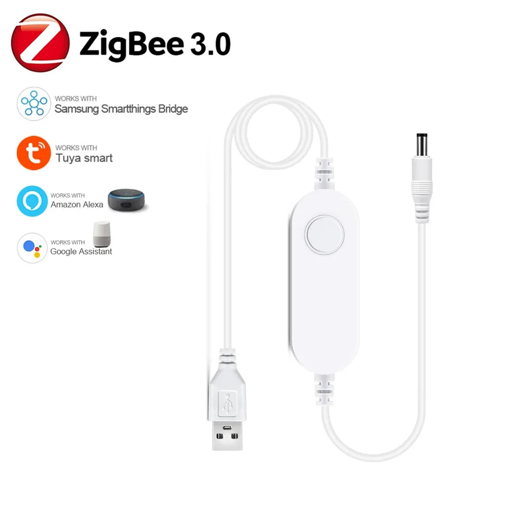 5V USB Tuya Zigbee 3.0 COB LED Strip Light 1m-5m Warm White