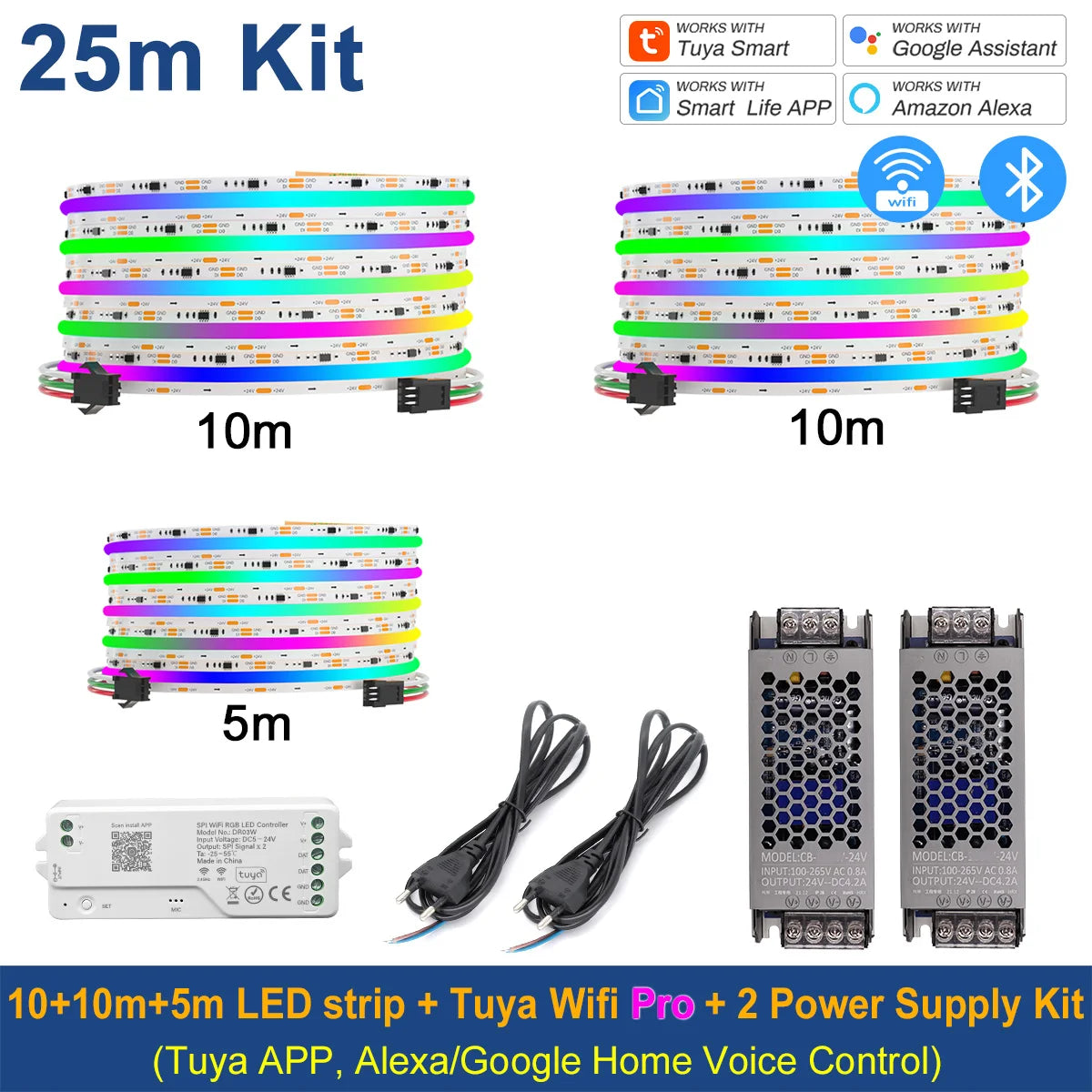 Tuya Wifi RGB-IC COB LED Strip Dream RGB Color Smart Life