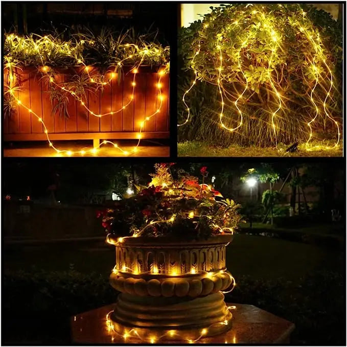 300LED Solar Rope Strip Light Outdoor Fairy Light Strings