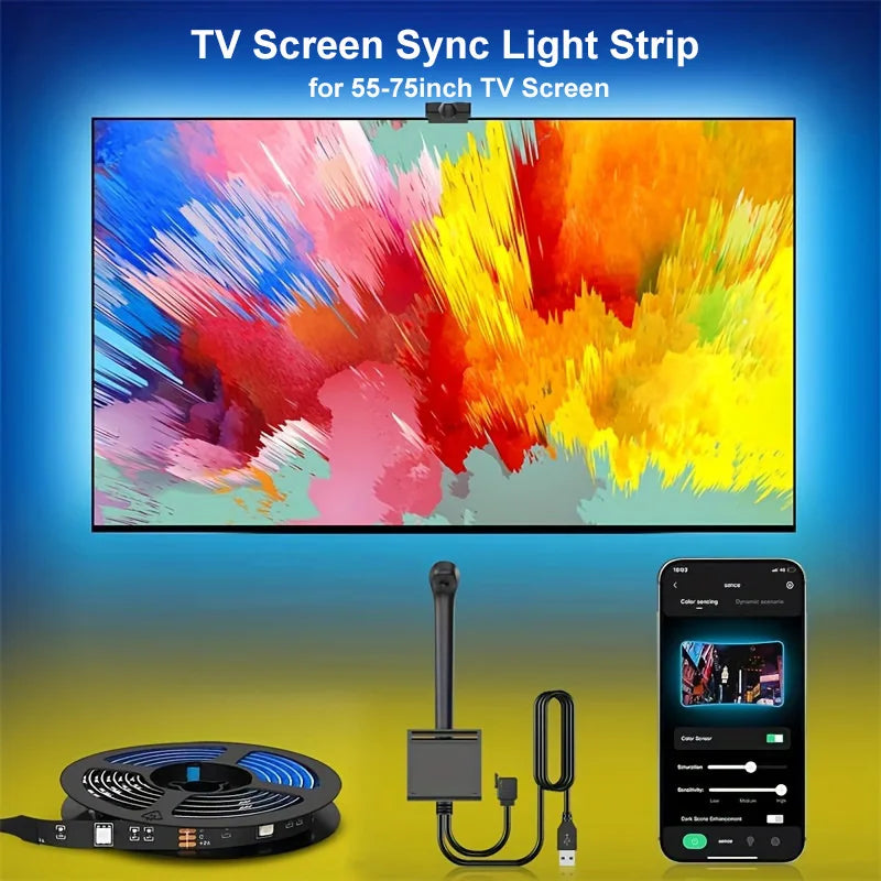 TV Led Backlight RGBIC LED Strip Lights with Camera Sensor