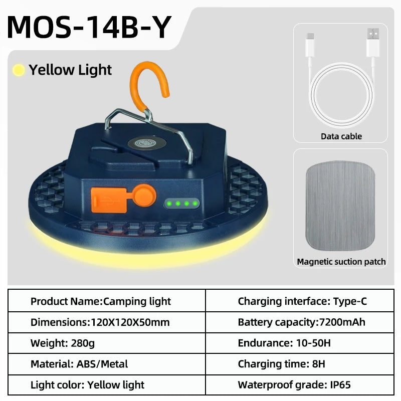 MOSLIGHTING Camping Light Rechargeable Lantern Portable Flashlight