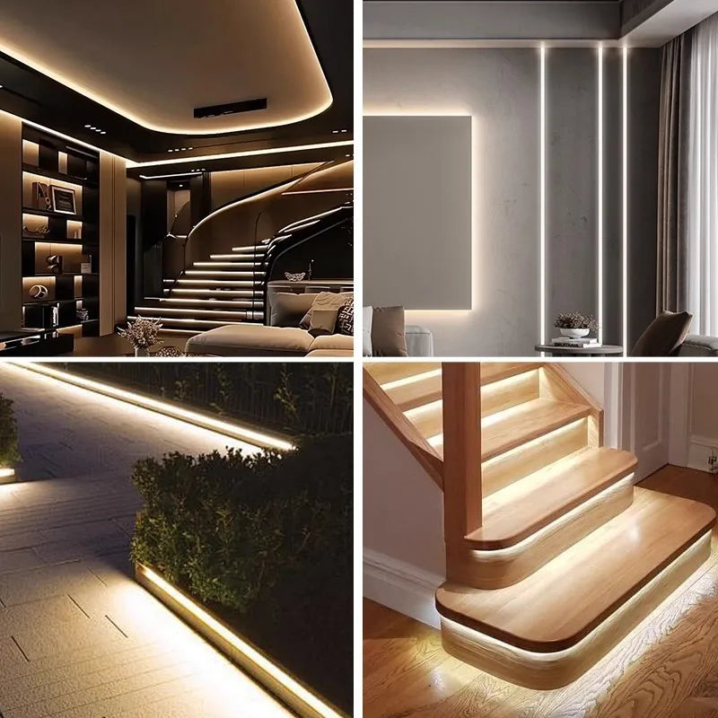 220V COB LED Strip Light with EU AU Switch/Dimmer Plug Super Bright