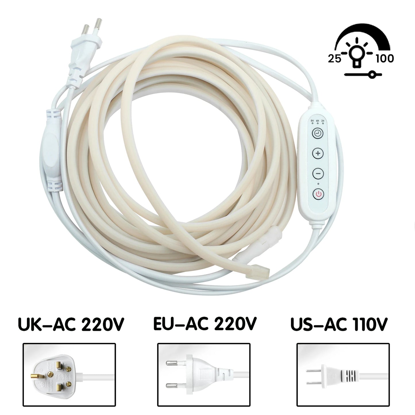 AC 220V/110V Timing Dimmable COB Neon Strip Decor