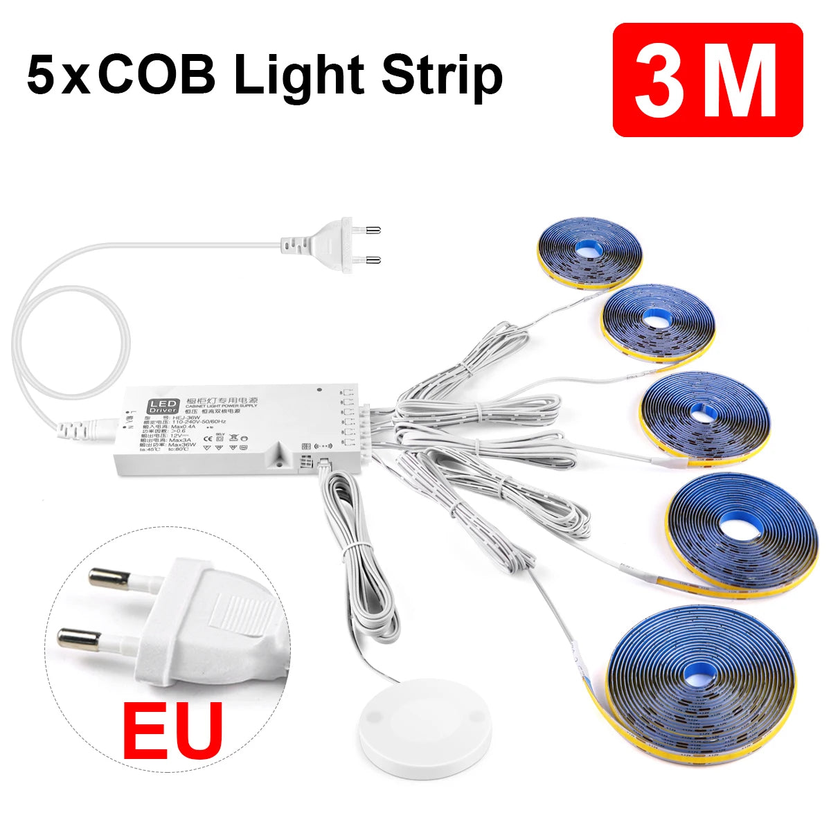 Smart Penetrable Wood COB LED Strip Touch Sensor Light