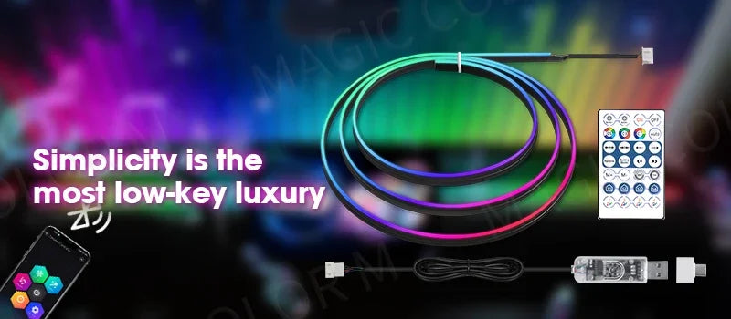 22 In 1 Car Ambient Lights RGB 64 Color Universal LED Strip