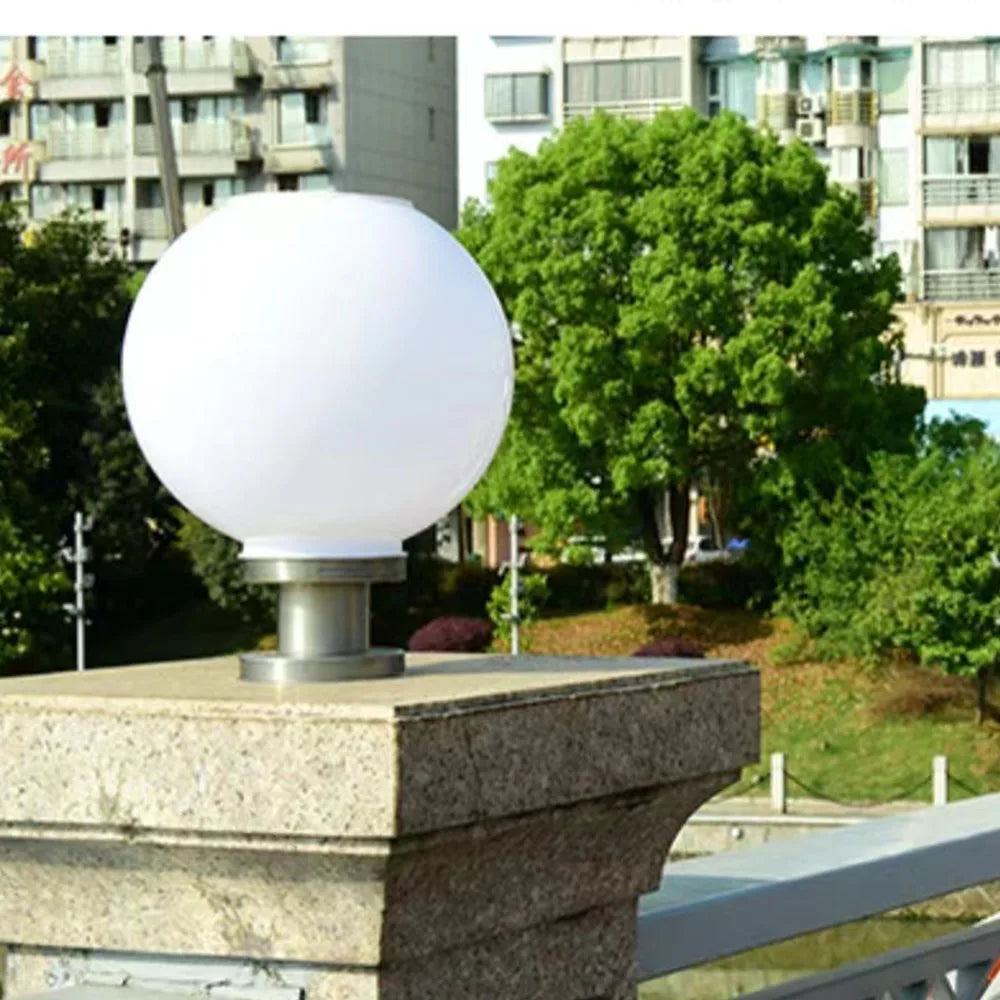 LED Round Ball Stainless Steel Solar Post Lamp Outdoor