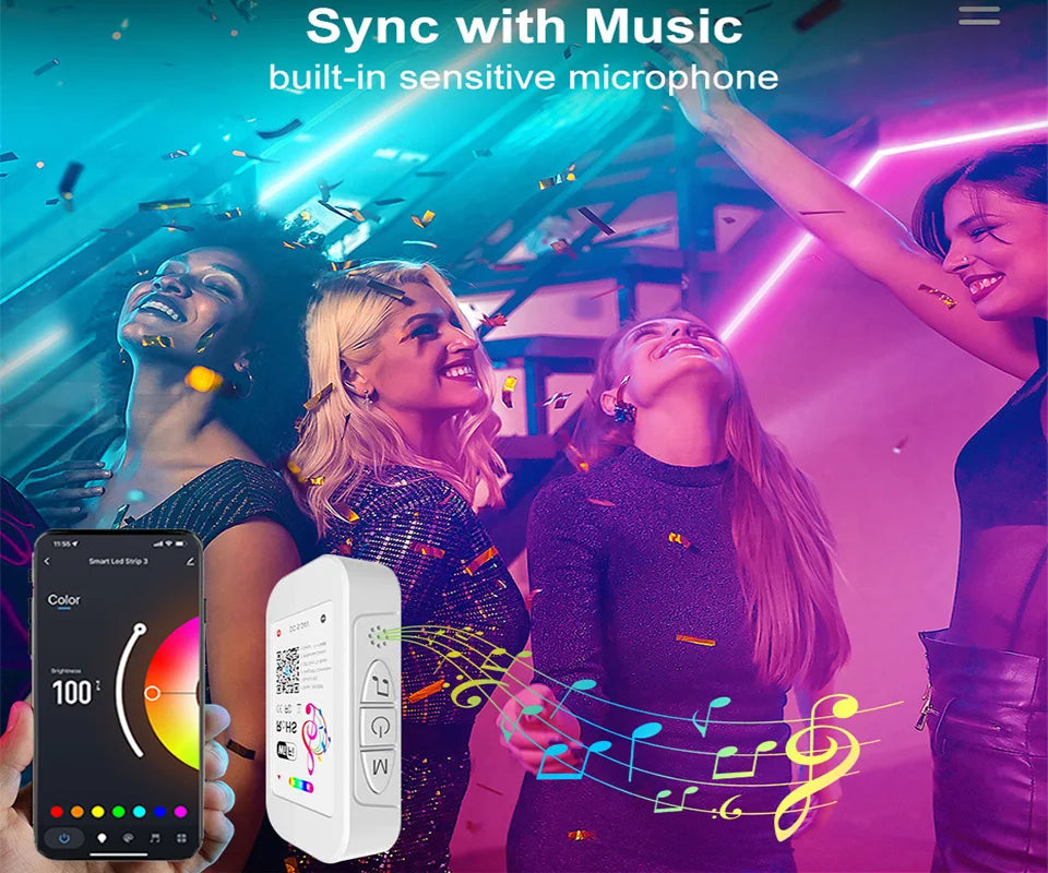 Wifi Led Strip Lights Rgb 5050 Bluetooth Led Tape Light