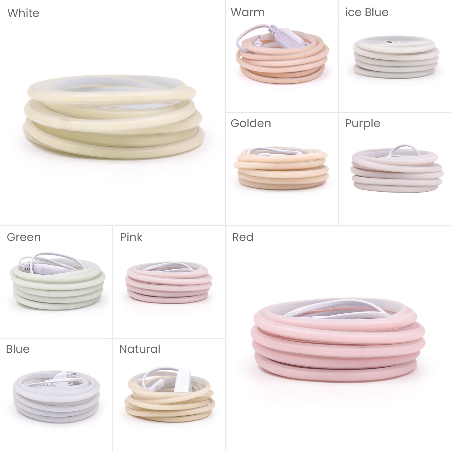 220V COB Neon Strip Light EU Plug Waterproof Outdoor