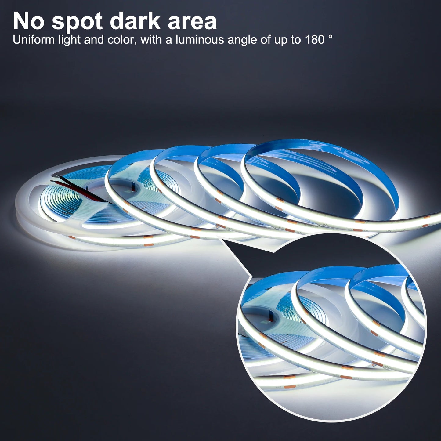 FOB COB LED Strip Lights  Flexible Dimmable LED Tape