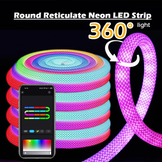 360 Degree Round Reticulate Neon LED Strip with Remote Control