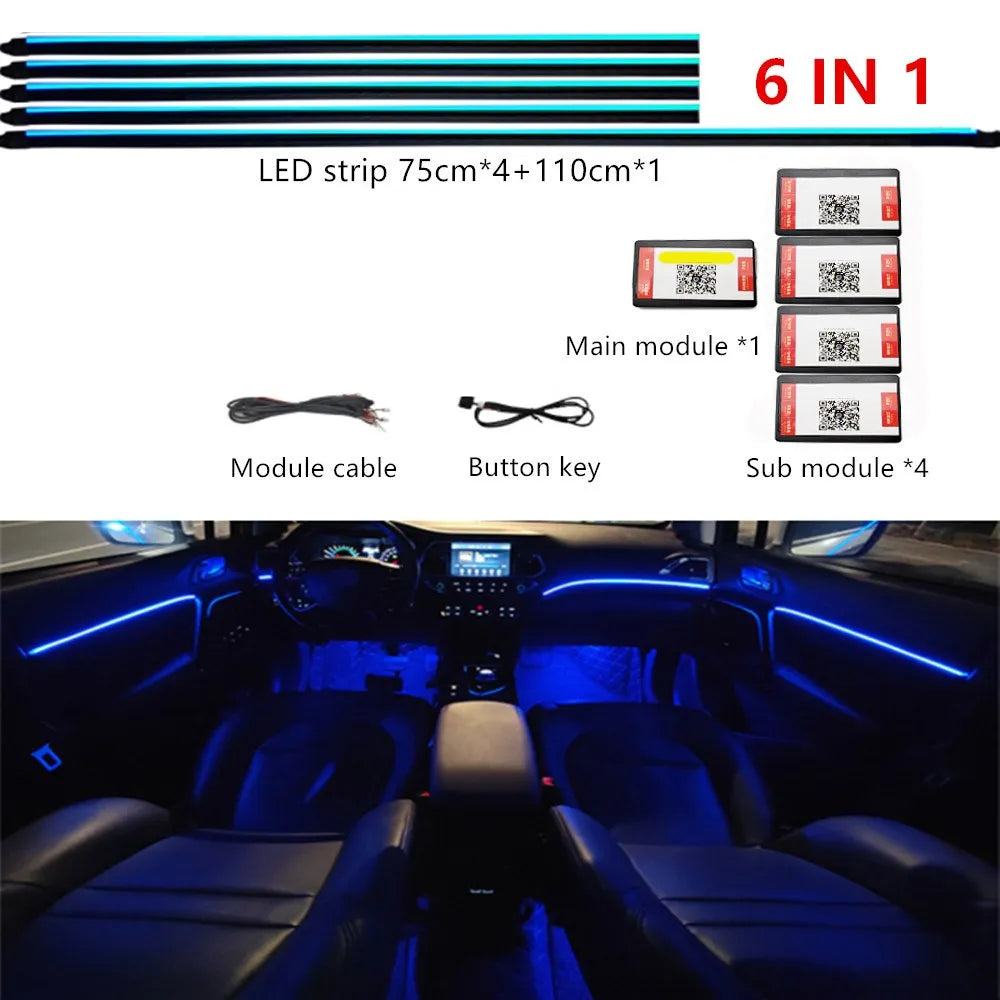 Universal Symphony Car LED Ambient Light 64 RGB Color Car Interior