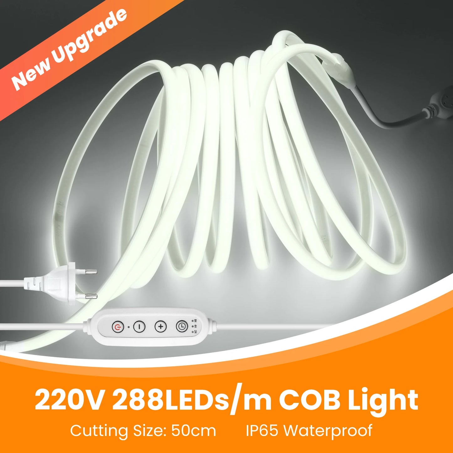 AC 220V Timing Dimmable COB Neon Strip Waterproof