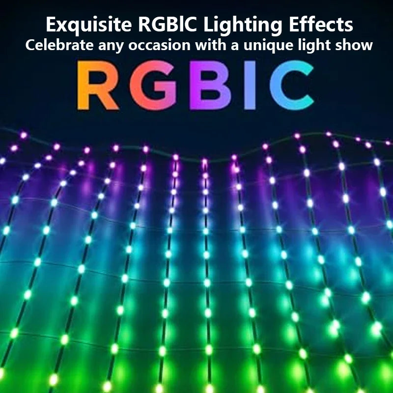 RGB Mesh Lights Bush Net Lights Outdoor Curtain Light String