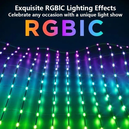 RGB Mesh Lights Bush Net Lights Outdoor Curtain Light String