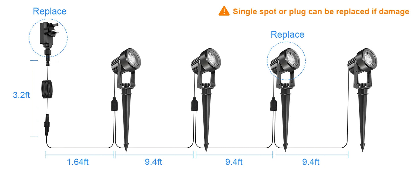 2/4/6/8/10 Lights Low Voltage Landscape Lighting Outdoor Lamp