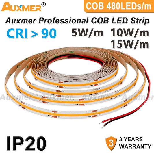 Professional COB 480LEDs/m LED Strip Light CRI90 High Density