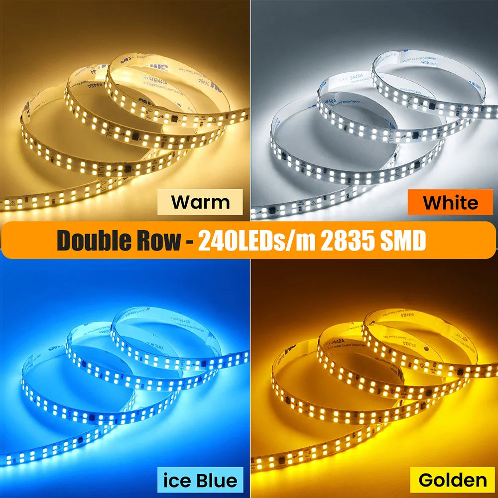 5m 10m 20m 50m Led Strip Light Adhesive Tape AC