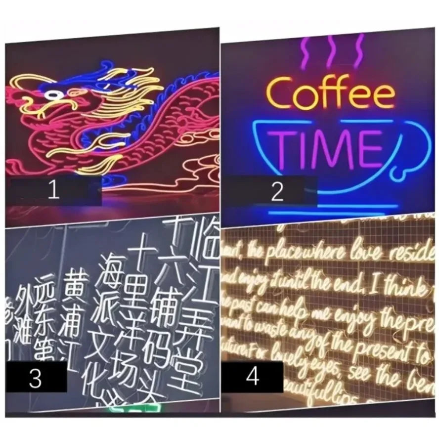 11 Light Colors 12V LED Neon Light Strip Wire/DC Plug