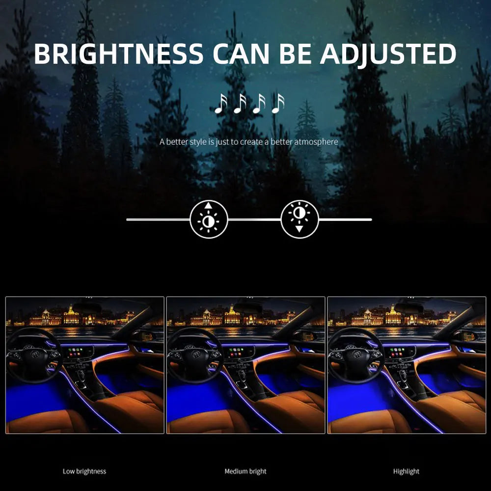 18 In 1 LED Car Ambient Lights Interior LED Acrylic Strip Light