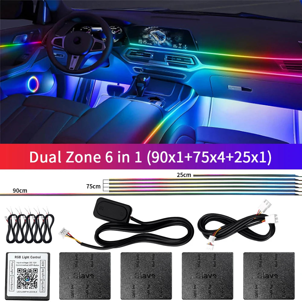 Dual Zone 18 in 1 Symphony RGB Car Ambient Light