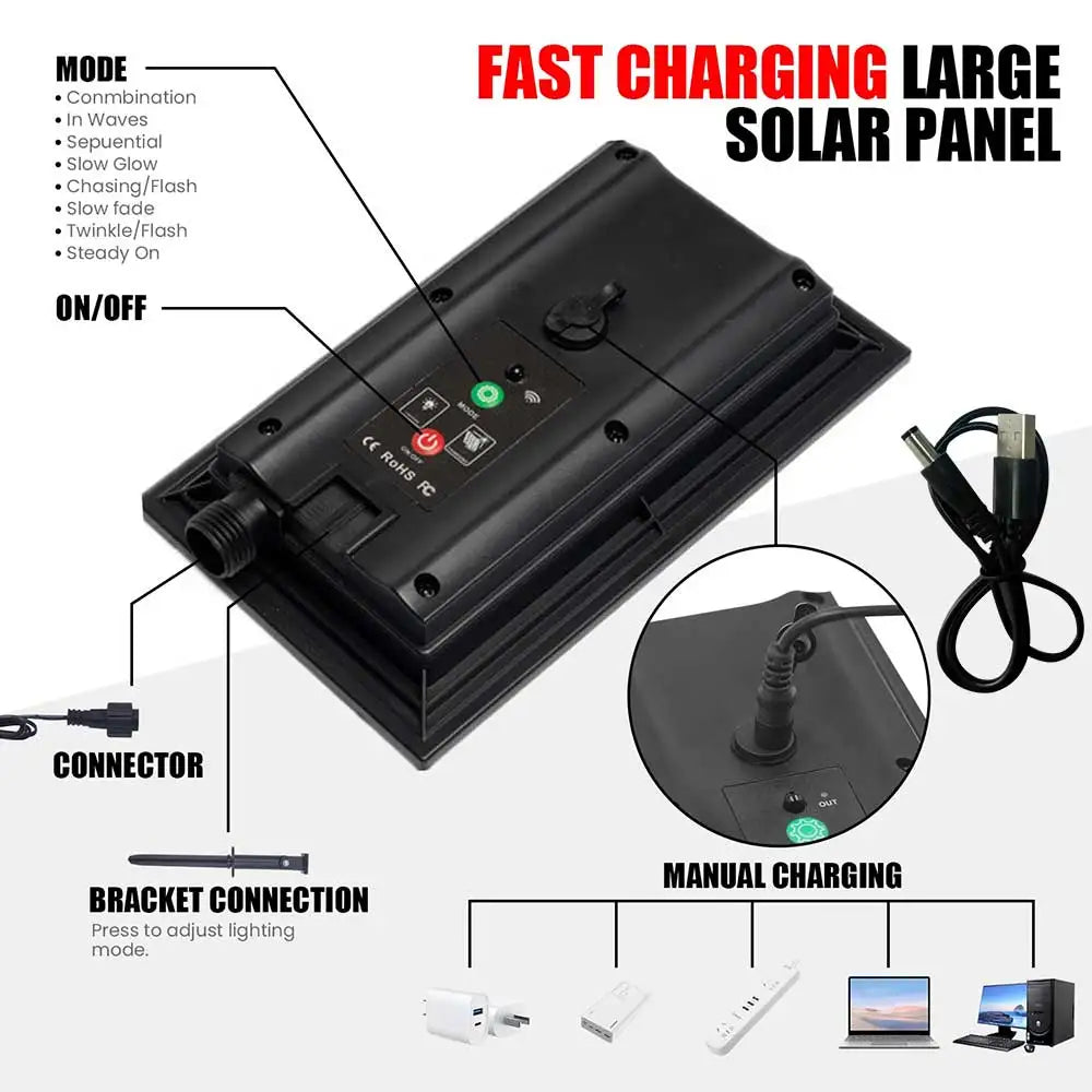 2400mAh COB Solar Neon Light Strips DC 24V Flexible Lights