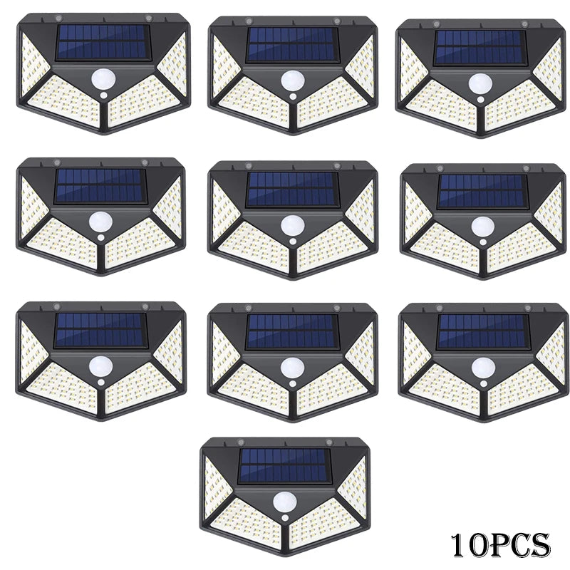 1-12 Pack Solar Lights Outdoor 100 LED Wall Lamp
