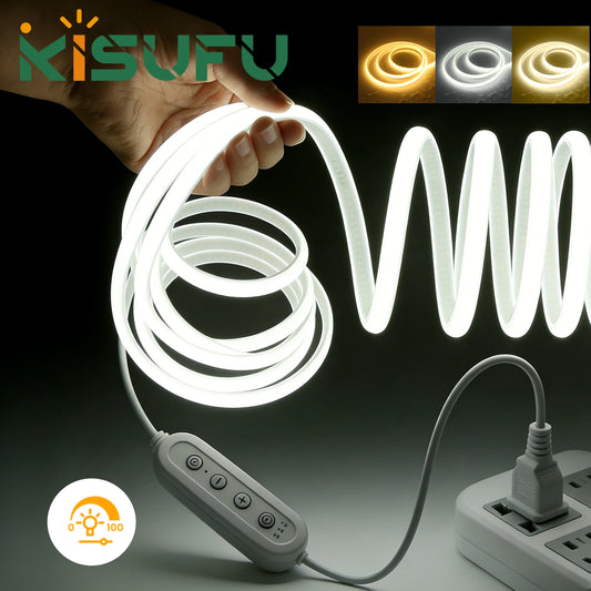 AC 220V Dimmable COB LED Neon Strip With Dimmer Lighting