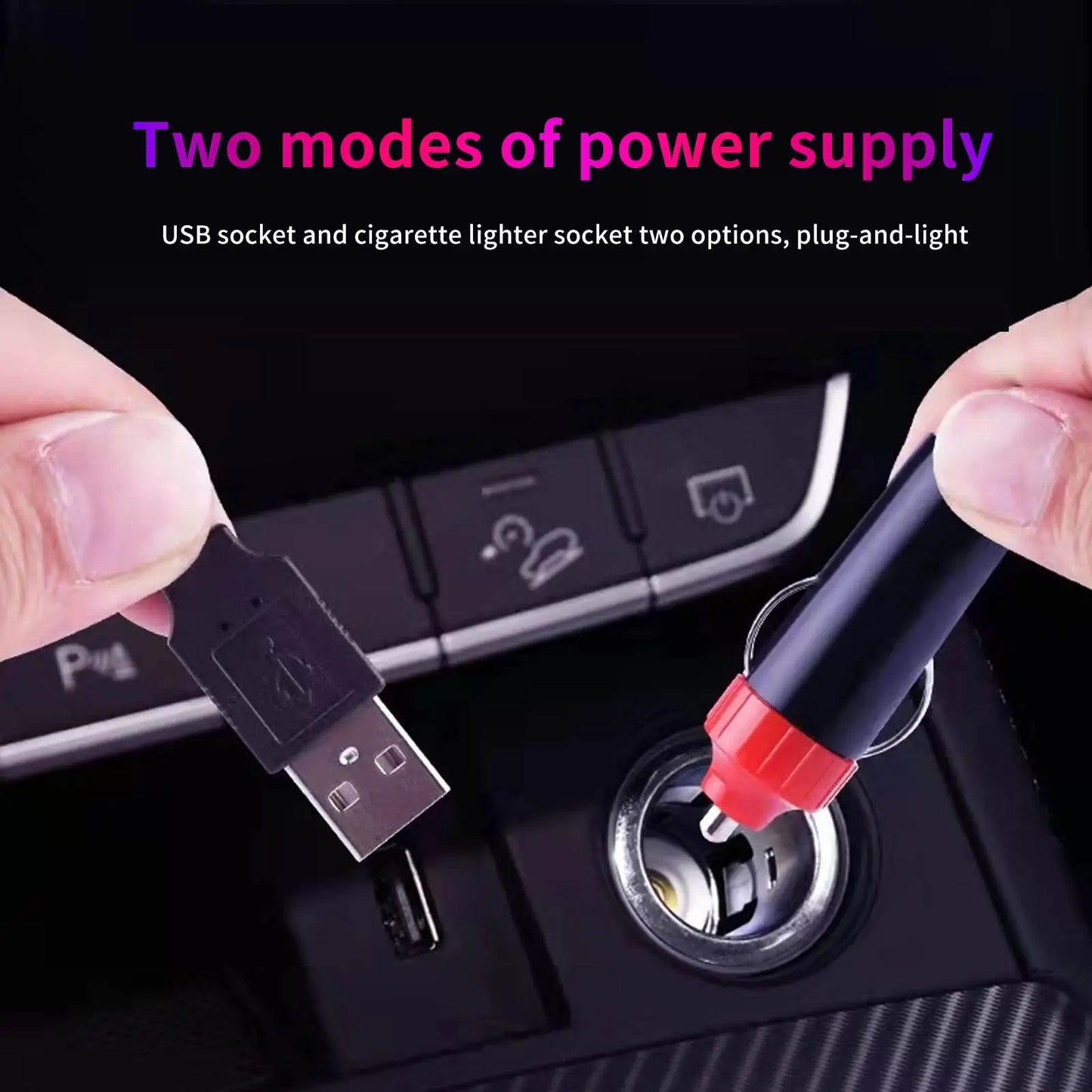 LED Car Interior Ambient Strip Lights RGB Fiber Optic Atmosphere